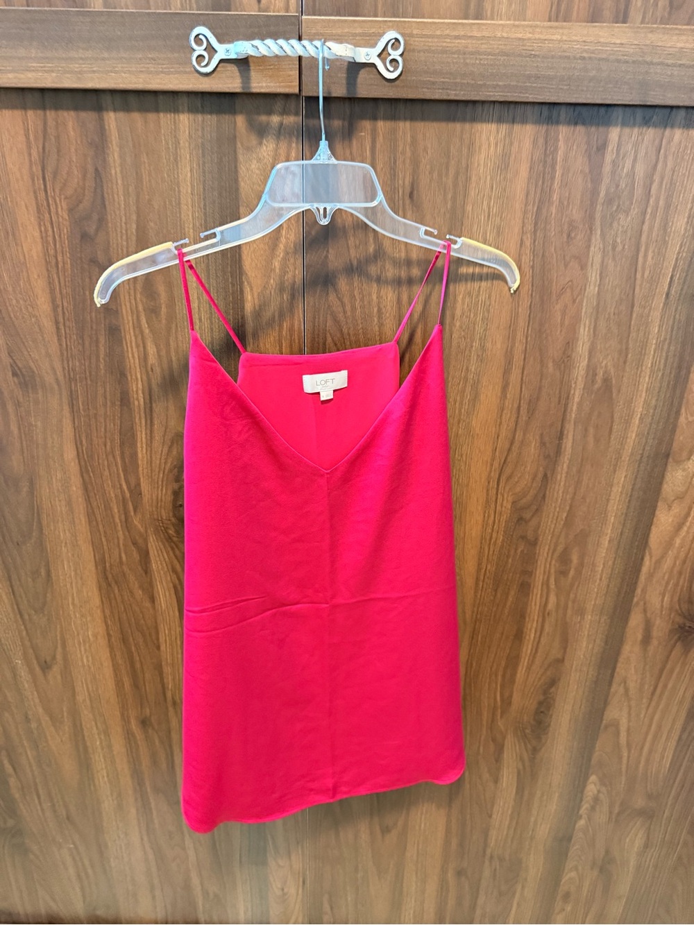 LOFT Outlet Pink Spaghetti Strap V-Neck Camisole, Size XL